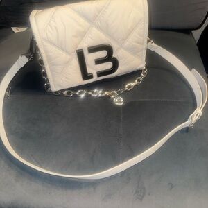 Bimba Y Lola Elegant White Quilted Shoulder Bag